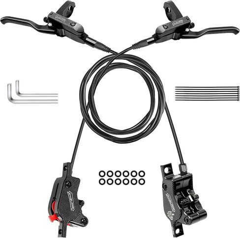 مجموعة فرامل القرص الهيدروليكي SD-230X مكونة من 2 مكابس/4 مكابس (3.0 جديد) للدراجة الجبلية/الدراجة الجبلية، أذرع فرامل من الألومنيوم بإصبعين، أذرع فرامل تعديل لولبي مزدوج in Kuwait