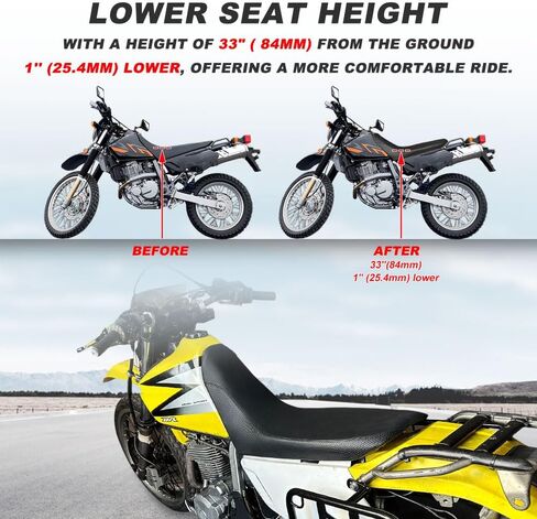 Xitomer Motorcycle Lower Seat Cushion + Seat Cover Fit for DR650 1996-2023 DR650 Motorcycle Lower Seat Cushion Seat Cover in Saudi Arabia