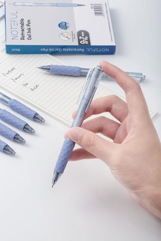 Silent Click Gel Pens For Journaling, Smooth Writing Pen, Blue Gel Ink Medium Point Pens (0.7 mm), Pack of 8 in Saudi Arabia