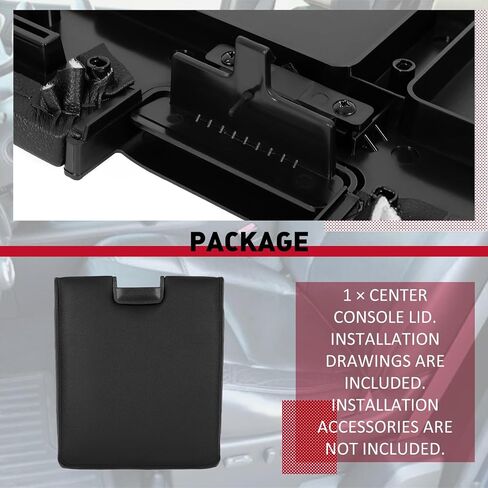 Hecasa Center Console LID متوافق مع 2007-2014 Chevy Silverado Silverado Tahoe Avalanche GMC Sierra Denali Yukon XL 1500 2500 HD 3500 HD New Body Style Prespons for 20864151 20864154 - Black in Saudi Arabia