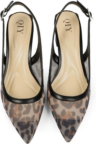 QIY Womens Pumps Pointed Closed Toe Chunky Heel Slingback Heels for Women in Saudi Arabia