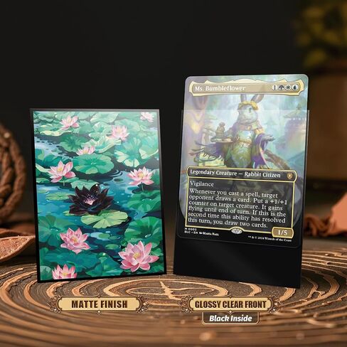 MTG Card Sleeves 100CT (Flame Girl), Matte Art Card Sleeves, Matte Back & Clear Front, 66x92mm in Saudi Arabia