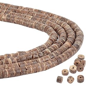 CHGCRAFT 592Pcs Coconut Shell Beads Natural Flat Round Coconut Beads Brown Coconut Oblate Beads Spacer Beads for DIY Bracelet Necklace Jewelry Making