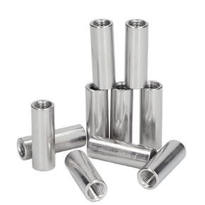 Pack of 10 M8 x 1.25-Pitch 35mm Length Round Coupling Nut 304 Stainless Steel Female Fully Threaded