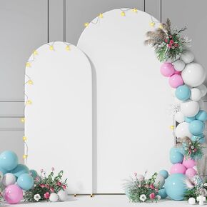 GAMPLAE Arch Backdrop Cover Set of 3 Wedding Arch Cover, 6ft 5ft 4ft Spandex Arch Covers Stretchy Backdrop Stand Cover for Wedding, Birthday Party, Baby Shower, Banquet