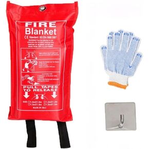 Fire Blanket: Essential Emergency Survival Safety Tool for Flame Suppression, 100% Fiberglass, Life-Saving Gear for Home, Kitchen, Camping, Car, and Office (39.3" x 39.3" Inches)