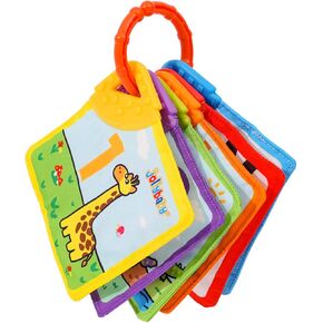 Jollybaby Newborn Sensory Teething Toy, Early Educational Bright Color High Contrast Teether Cloth Book, Clip-on Soft Fabric Flash Cards with Gift Package for 0 to 12 Months Travel Teething Relief in Kuwait