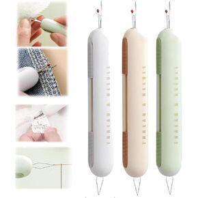 2 in 1 Needle Threader Seam Ripper, Threading and Seam Remover Seam Ripper Tool, Needle Threaders for Hand Sewing, Upgraded Seam Ripper,Needle Threader Tool for Sewing Knitting Quilting(3PCS)