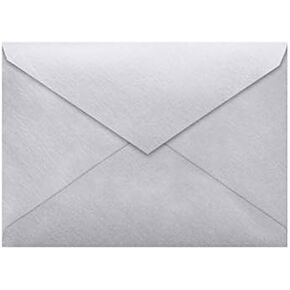 LUXPaper Lee BAR Envelopes in 80 lb. Silver Metallic, Printable Pointed Flap Envelopes for Wedding Invitations and Events, 50 Pack, Envelope Size 5 1/4 x 7 1/4 (Silver)
