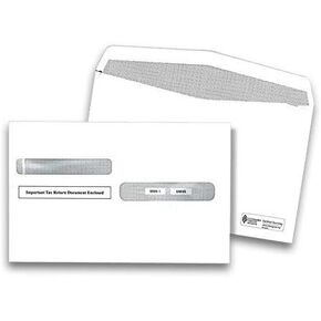 W2 Tax Envelopes, For 4-Up Style W-2 Tax Forms 25 pack Security Double Window W2 Envelopes