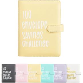 100 Envelopes Money Saving Challenge Binder Savings Challenges Book with Cash Envelopes to Save $5,050,Budget Binder Planner Book for Budgeting Planner & Saving Money