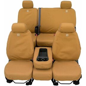 Covercraft - SSC2509CABN Carhartt SeatSaver Front Row Custom Fit Seat Cover for Select Toyota Tacoma Models - Duck Weave (Brown)