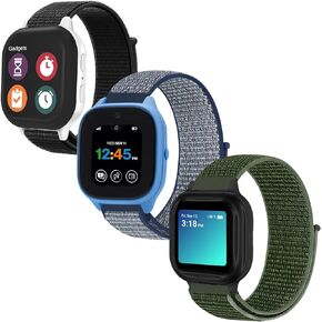 BlackPro 3 Pack Compatible with Gizmo Watch 3 2 1 /GabbWatch 3 2 1 Band Replacement, 20mm Breathable Nylon Loop Kids Watch Band with Quick Release Pins for Kids Girls Boys