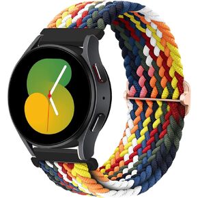 20mm Braided Nylon Adjustable Band for Samsung Galaxy Watch 5/4/6/active 2 40mm 44mm/Galaxy Watch 5 Pro 45mm/Watch 4 Classic 42mm 46mm/Galaxy Watch 6 Classic 43mm 47mm,6Pack Wristband Sport Strap for Women Men