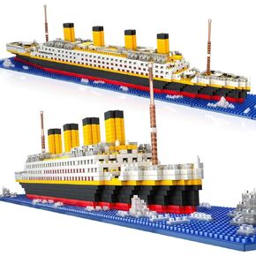 1860PCS Mini Blocks Titanic Ship Model Kit, Titanic Ship Toy Titanic Building Block Set, Titanic Toys for Kids Mini Bricks 3D Puzzle DIY Educational Gifts Titanic Toys for Kids Adults