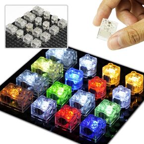 Lights Bricks Accessories, LED Light Up Kit Brick Sets, 16pcs Classic Transparent 2x2 2x3 Building Blocks Toys, Compatible with All Major Brands