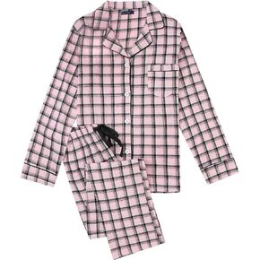Twin Boat Womens 100% Cotton Lightweight Flannel Pajama Sleepwear Set