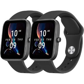 2 PACK Bands for Amazfit Bip 3 / Bip 3 Pro / Bip U Pro / Bip / Bip Lite / Bip S / Bip S lite / Bip U, 20mm Quick Release Soft Silicone Sport Replacement Watch Strap for Amazfit GTS 4 / GTS 4 Mini / GTS 3 / GTS 2 / GTS 2e / GTS 2 mini / GTS Smart Watch Wom