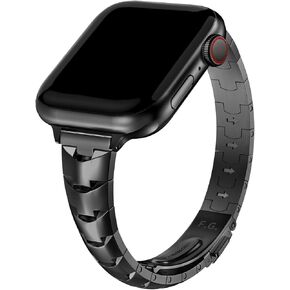 Fullmosa Slim Metal Band Compatible with Apple Watch Band 41mm 40mm 38mm,Dressy Stainless Steel Chain Strap for Women iWatch Bands Series 9 8 7 6 5 4 3 2 1 SE,Rose Gold