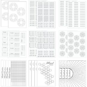 ملصقات مخطط تعقب العادة - × 24 ورقة ملصقات للعادة - لوازم يومية لتتبع الماء والنوم والأهداف والإنتاجية والامتنان والمزاج والمزيد - تعقب العادات الأسبوعية والشهرية in Kuwait