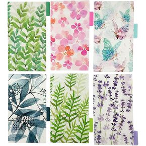 Plastic Binder Index Dividers, 6-Tab, Assorted Designs, Match for Standard A6 Size 6-Ring Planners