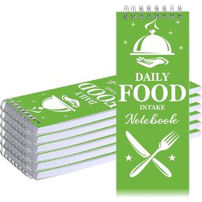 Geyee 6 Pcs Calorie Counter Book 3.2 x 7.9 Inch Daily Food Journal Notebook 70 Sheets/ 140 Pages Food Log Journal Food Tracker for Intake for Exercise Weight Training Workout Planner