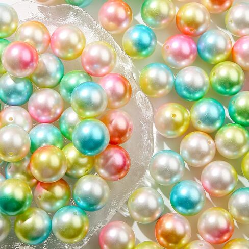 20 مللي متر خرز أكريليك 100 قطعة خرز علكة مكتنزة تقليد خرز فضاء مستدير لصنع المجوهرات بنفسك (yangmei-1) in Kuwait