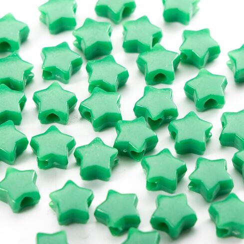 500PCS Acrylic 6 Color Mix 13mm Star Beads Pony Beads Large Hole for Jewelry Making Bracelets Necklaces Earrings Key Chains DIY Birthday Gifts or Christmas Valentine's Day Present in Saudi Arabia