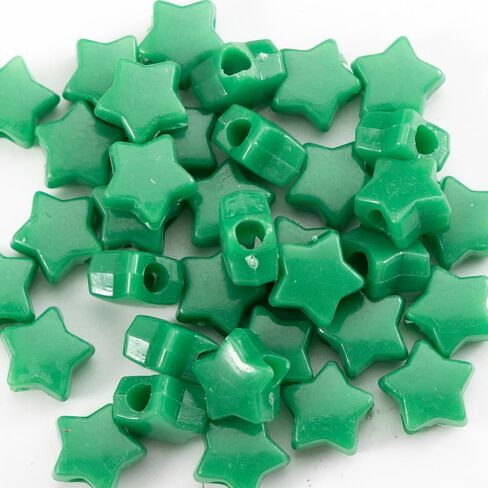 500PCS Acrylic 6 Color Mix 13mm Star Beads Pony Beads Large Hole for Jewelry Making Bracelets Necklaces Earrings Key Chains DIY Birthday Gifts or Christmas Valentine's Day Present in Saudi Arabia