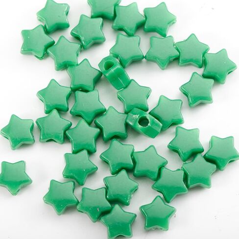 500PCS Acrylic 6 Color Mix 13mm Star Beads Pony Beads Large Hole for Jewelry Making Bracelets Necklaces Earrings Key Chains DIY Birthday Gifts or Christmas Valentine's Day Present in Saudi Arabia