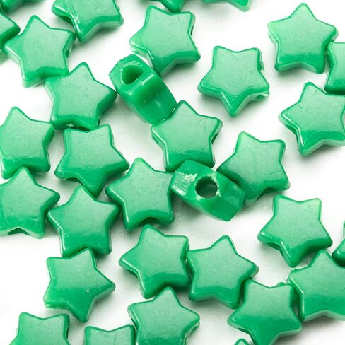 500PCS Acrylic 6 Color Mix 13mm Star Beads Pony Beads Large Hole for Jewelry Making Bracelets Necklaces Earrings Key Chains DIY Birthday Gifts or Christmas Valentine's Day Present in Saudi Arabia