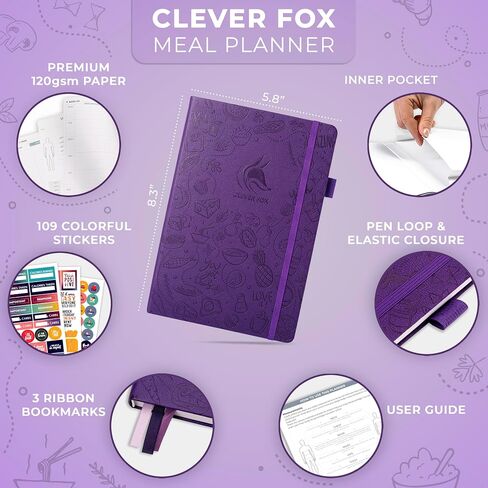 Clever Fox Weekly Meal Planner - Weekly & Daily Meal Prep Journal with Shopping and Grocery Lists for Menu Planning, Healthy Diet & Weight Loss Tracking, Lasts 1 Year, Undated, A5 - Rose Gold in Saudi Arabia