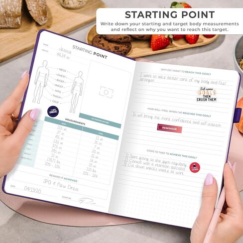 Clever Fox Weekly Meal Planner - Weekly & Daily Meal Prep Journal with Shopping and Grocery Lists for Menu Planning, Healthy Diet & Weight Loss Tracking, Lasts 1 Year, Undated, A5 - Rose Gold in Saudi Arabia