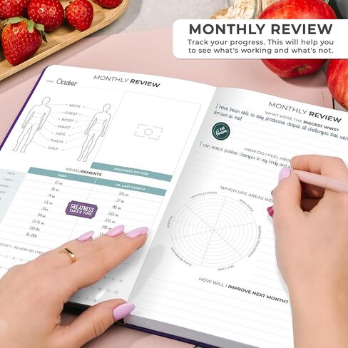 Clever Fox Weekly Meal Planner - Weekly & Daily Meal Prep Journal with Shopping and Grocery Lists for Menu Planning, Healthy Diet & Weight Loss Tracking, Lasts 1 Year, Undated, A5 - Rose Gold in Saudi Arabia