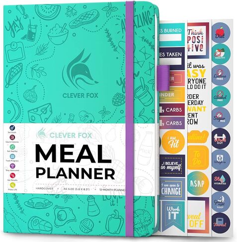Clever Fox Weekly Meal Planner - Weekly & Daily Meal Prep Journal with Shopping and Grocery Lists for Menu Planning, Healthy Diet & Weight Loss Tracking, Lasts 1 Year, Undated, A5 - Rose Gold in Saudi Arabia