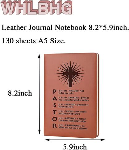 Pastor Gifts Pastor Leather Journal Notebook Pastor Appreciation Gifts Christian Gifts Minister's Gift Pastor Definition Notebook Birthday Gift (Devoted to giving) in Kuwait