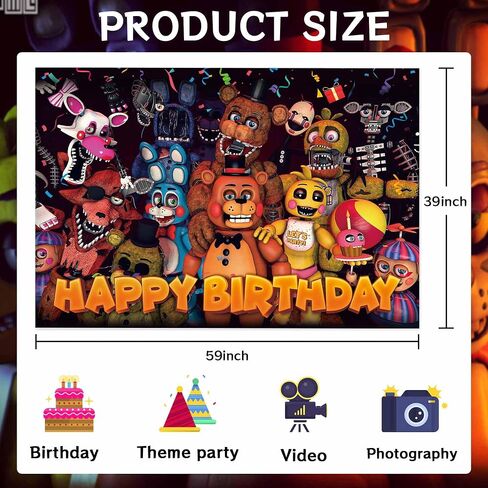 Happy Birthday Backdrop for Kids - Anime Chidren Birthday Decorations Banner Photography Background for Kids Party Supplie 5X 3FT in Saudi Arabia