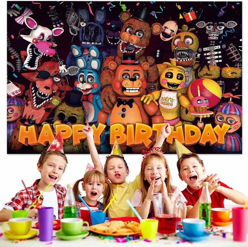 Happy Birthday Backdrop for Kids - Anime Chidren Birthday Decorations Banner Photography Background for Kids Party Supplie 5X 3FT in Saudi Arabia