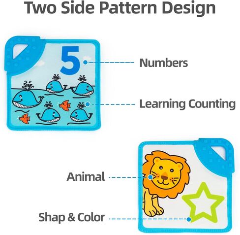 Jollybaby Newborn Sensory Teething Toy, Early Educational Bright Color High Contrast Teether Cloth Book, Clip-on Soft Fabric Flash Cards with Gift Package for 0 to 12 Months Travel Teething Relief in Kuwait