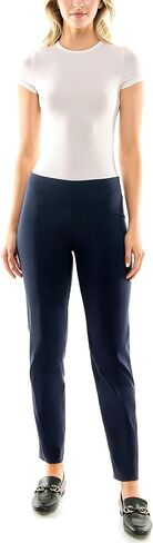 Zac & Rachel Women's Petite Millennium Fabric Pull-On Slim Leg Pant, Navy Blazer, 14P in Saudi Arabia