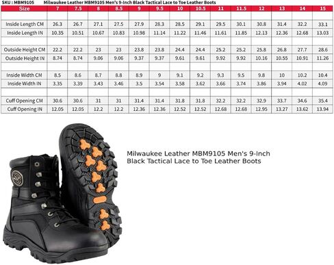 Milwaukee Leather Men's Premium Leather Swat Style-Tactical Lace-Up Biker Boots | MBM in Saudi Arabia