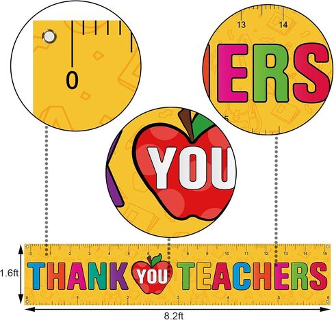 Thank You Teachers Fence Banner Teacher Appreciation Week Party School Classroom Photo Booth Backdrop Outdoor Decoration in Saudi Arabia