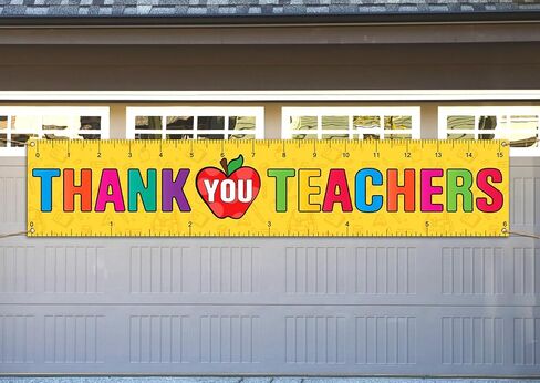 Thank You Teachers Fence Banner Teacher Appreciation Week Party School Classroom Photo Booth Backdrop Outdoor Decoration in Saudi Arabia