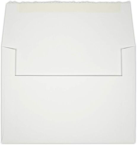 LUXPaper A7 Deckle Edge Invitation Envelopes | 5 1/4" x 7 1/4" | Natural White | 80lb. Text | 50 Qty in Saudi Arabia