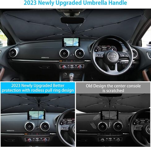 Car Windshield Sun Shade With 10 Shafts Car Sun Shade Windshield Car Front Windshield Sunshade Sun Shade UV Protector for Car Foldable Protector with 360° Rotation Soft Silicone Umbrella Handle in Saudi Arabia
