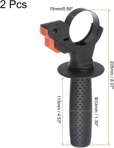 uxcell Hammer Drill Handle Plastic Adjustable Side Front Auxiliary Grip for GBH2-26 Power Tool, 46-52mm Clamping Range 2 Pcs in Saudi Arabia