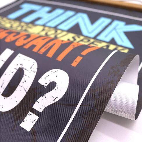 Classroom Poster Think Before You Speak Print Scroll Sign Educational Painting Motivational Home School Print Teaching Decor 15.7 x 27 inch (with Hanging Frame) in Kuwait