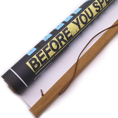 Classroom Poster Think Before You Speak Print Scroll Sign Educational Painting Motivational Home School Print Teaching Decor 15.7 x 27 inch (with Hanging Frame) in Kuwait