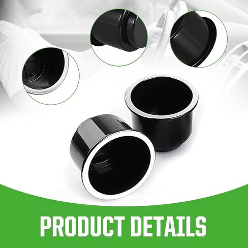 Pack-4 Car Cup Holder, Plastic Drink Holder, Waterproof Tea Cup Base Decoration, Cup Holder Inserts, Cup Coaster Replacement, Universal for Most Cars,Trucks, SUVs (Black) in Saudi Arabia