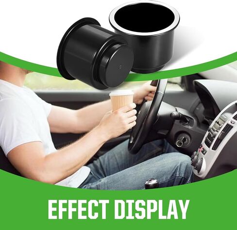 Pack-4 Car Cup Holder, Plastic Drink Holder, Waterproof Tea Cup Base Decoration, Cup Holder Inserts, Cup Coaster Replacement, Universal for Most Cars,Trucks, SUVs (Black) in Saudi Arabia